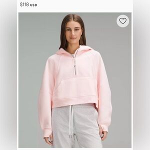 Lululemon Pink Half-Zip Hoodie Sweatshirt, XS/S